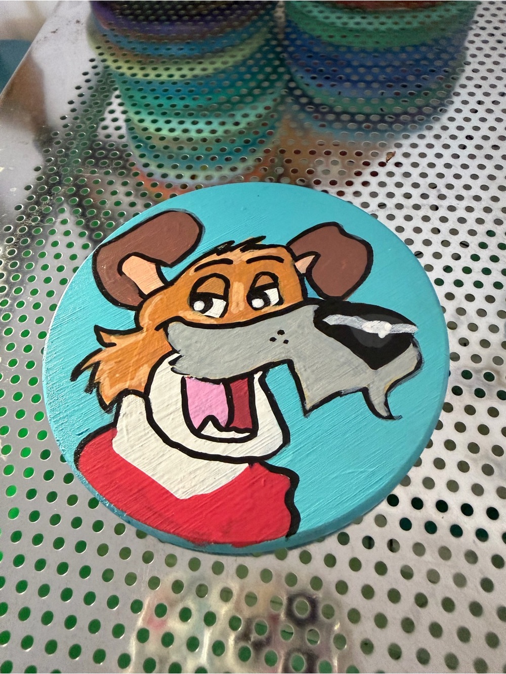 Custom Hand-Painted Dog Portrait Coaster dodger